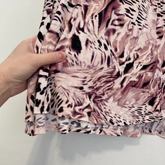 JENNIFER LOPEZ Plus Size Strappy Asymmetrical Top Mauve Purple ish Animal Print - Picture 12 of 16